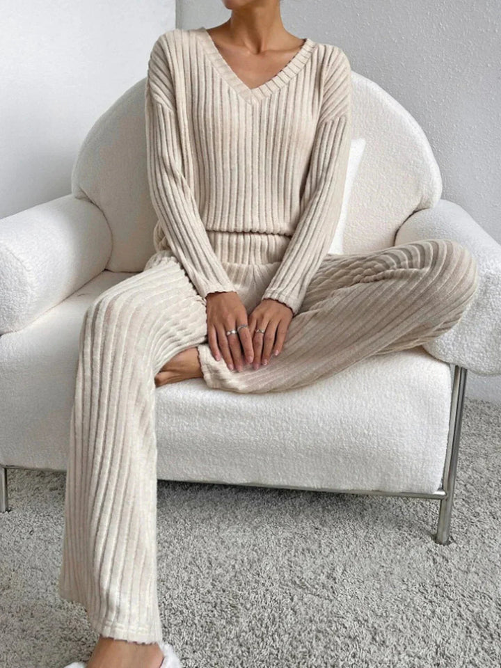 Levoire | Ensemble Rippé Manches Longues Vêtements De Détente Femme Vêtements Femme