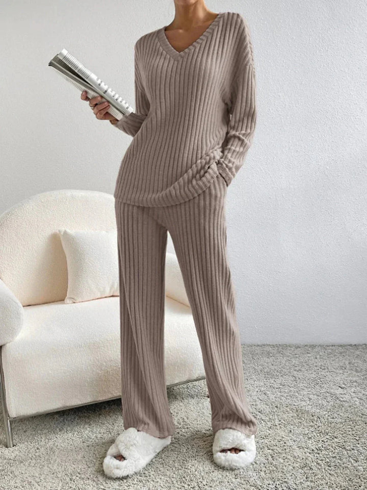 Levoire | Ensemble Rippé Manches Longues Vêtements De Détente Femme Vêtements Femme