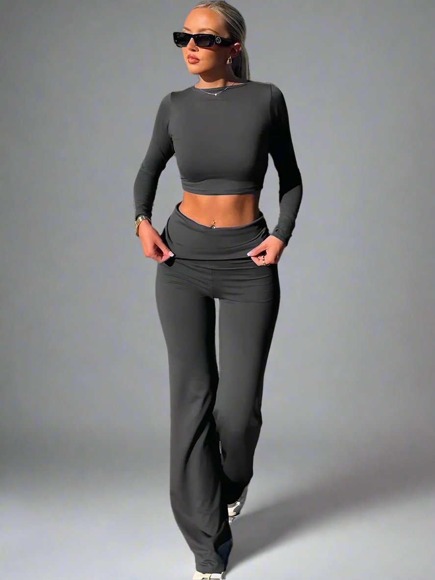 Levoire | Femmes Avec Manches Longues Et Pantalon Évasé En Coton Ensemble