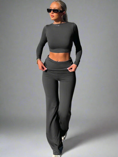 Levoire | Femmes Avec Manches Longues Et Pantalon Évasé En Coton Ensemble