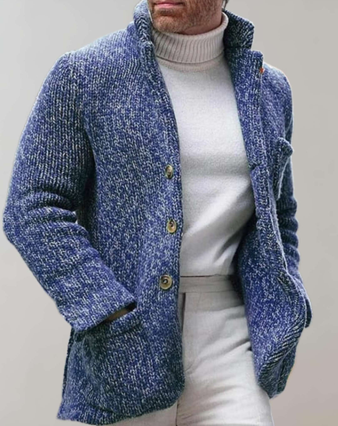 Levoire | Sweat-Shirt Élégant Pour Hommes Avec Motif À Boutons Bleu