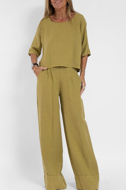 Levoire | Robe En Coton Et Lin Khaki