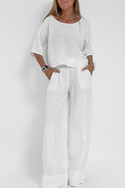 Levoire | Robe En Coton Et Lin Blanc