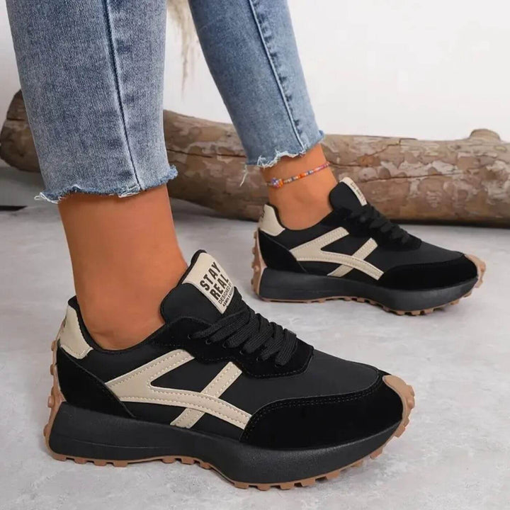 Levoire | Baskets Chunky Antidérapantes Stylées Pour Femmes Noir Beige