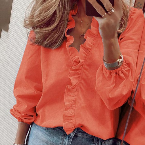 Levoire | Élodie Chemise Élégante Éternelle Élégance & Confort Extrême Orange