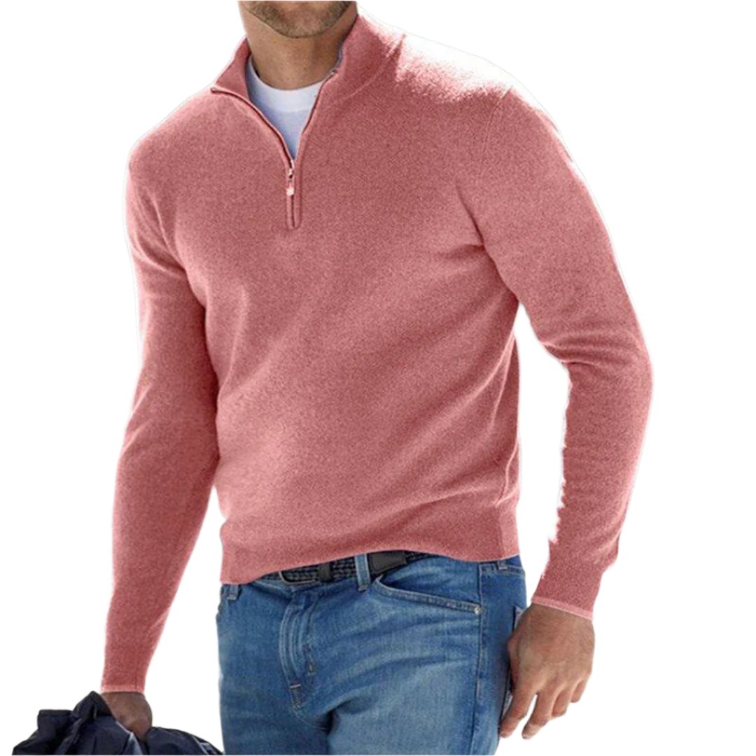 Levoire | Sweat À Col Polo Avec Fermeture Éclair Pour Hommes Rosa