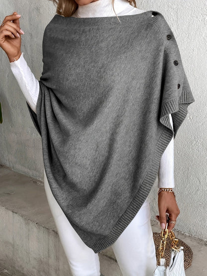 Levoire | Poncho En Écharpe De Luxe Gris