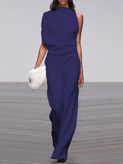 Levoire | Robe Sans Manches À Une Épaule Avec Jambes Larges Bleu profond