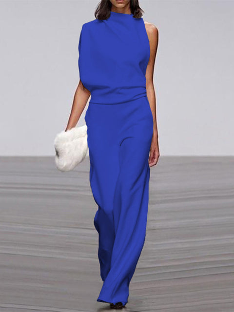 Levoire | Robe Sans Manches À Une Épaule Avec Jambes Larges Bleu