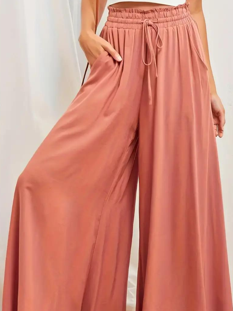 Levoire | Pantalon En Lin Femmes Décontracté Taille Haute Pantalon Pour L'Été