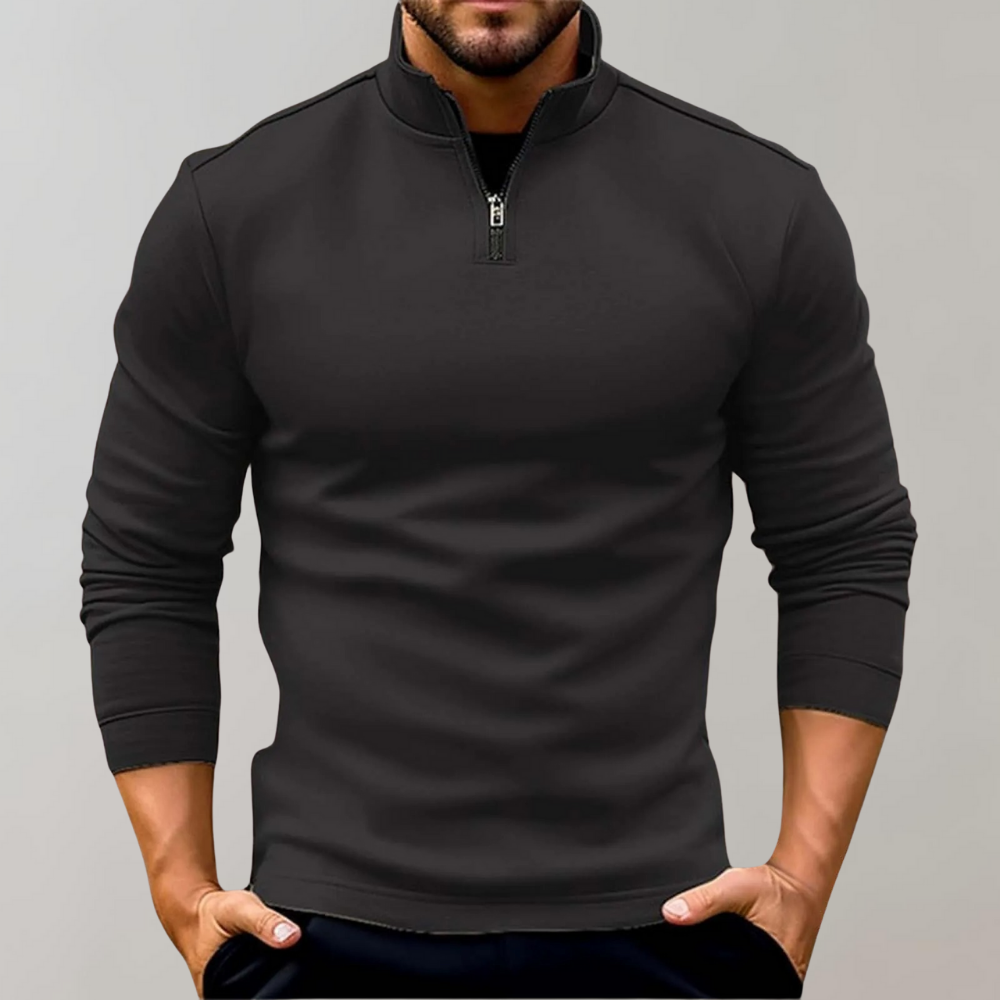 Levoire | Pull À Manches Longues Avec Fermeture Éclair Et Design Cape Noir