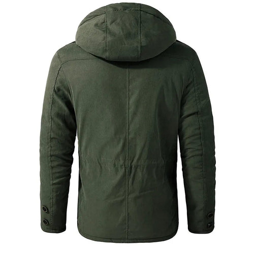 Levoire | Manches Longues Plusieurs Poches Feutre Capuche Parka Veste