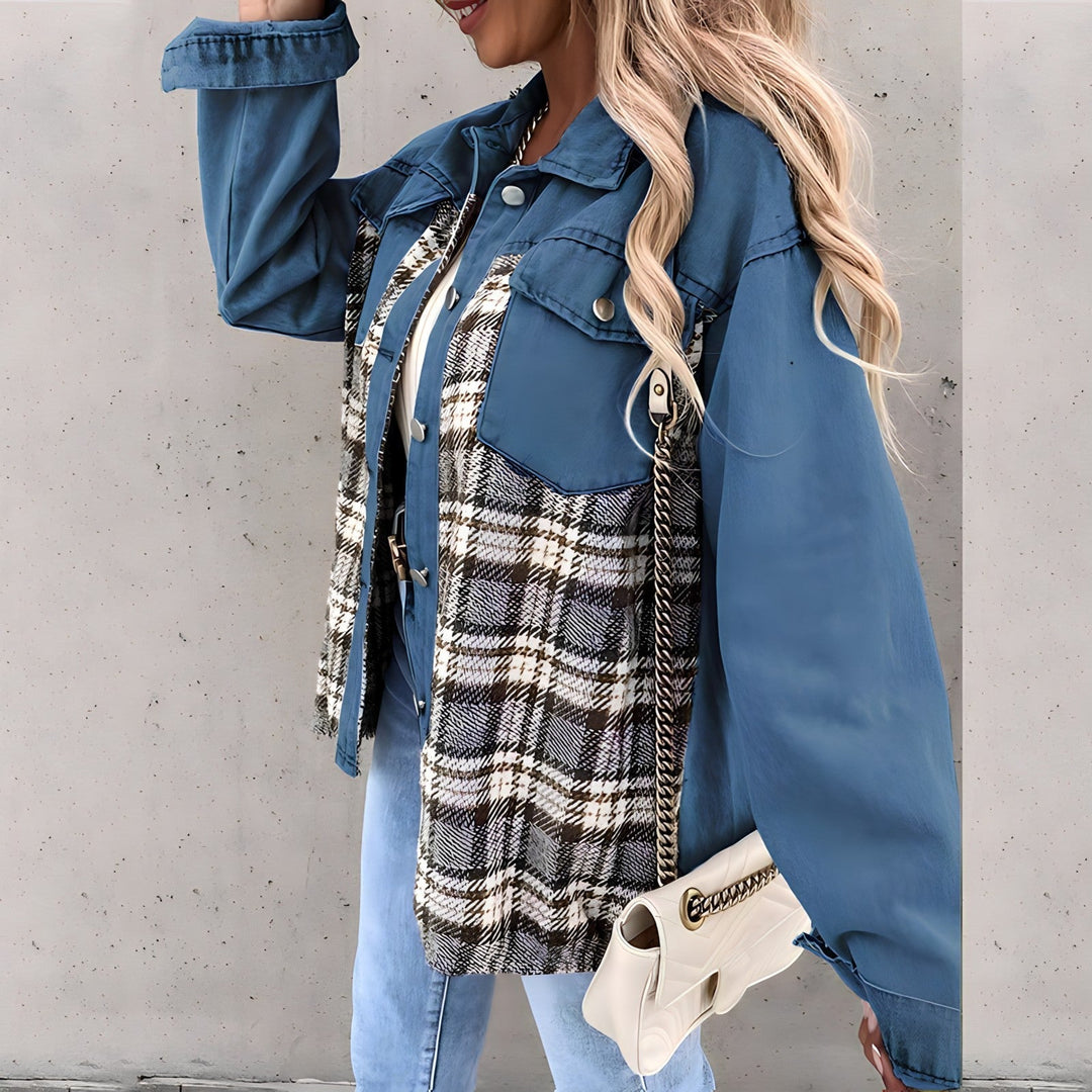 Levoire | Veste À Carreaux Tendance Grande Taille Pour Femmes