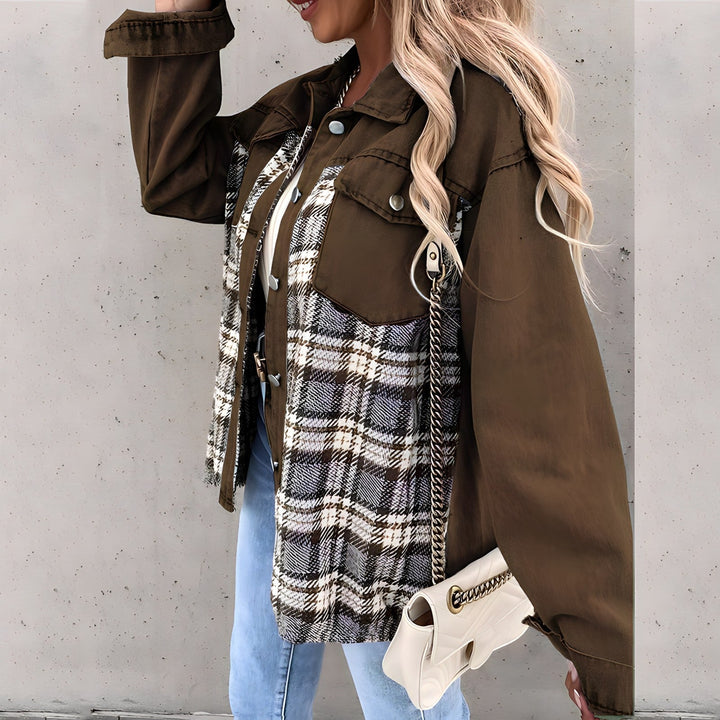 Levoire | Veste À Carreaux Tendance Grande Taille Pour Femmes