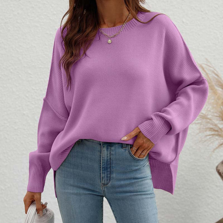 Levoire | En Tricot Décontracté De Couleur Unie Violet