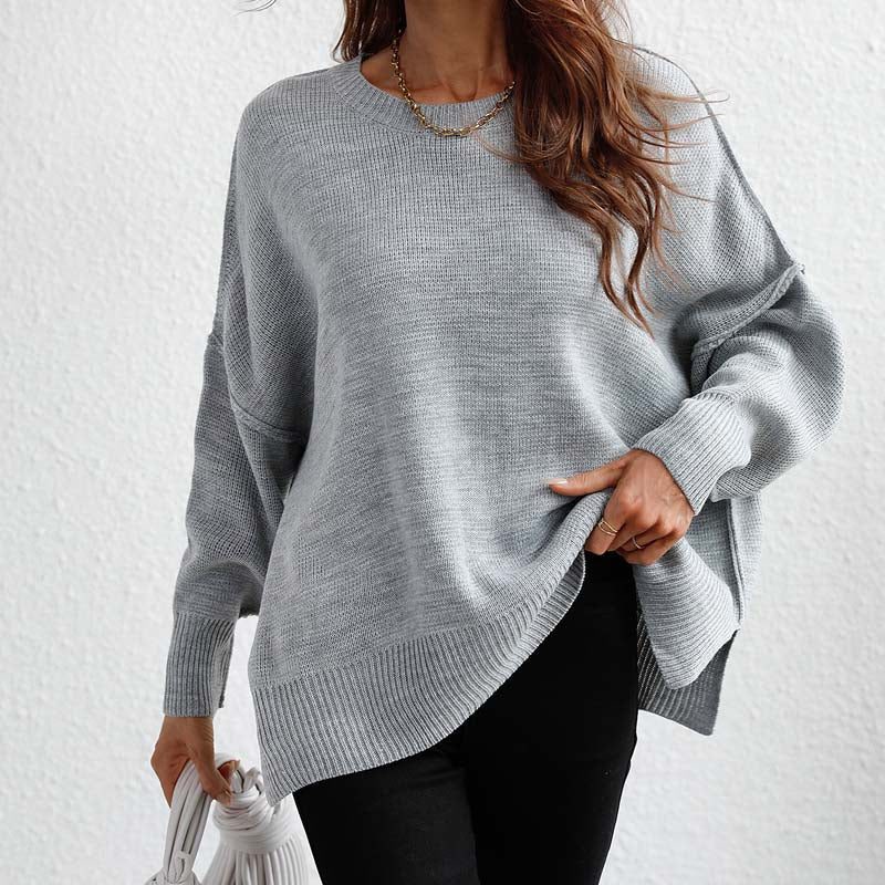 Levoire | En Tricot Décontracté De Couleur Unie Gris