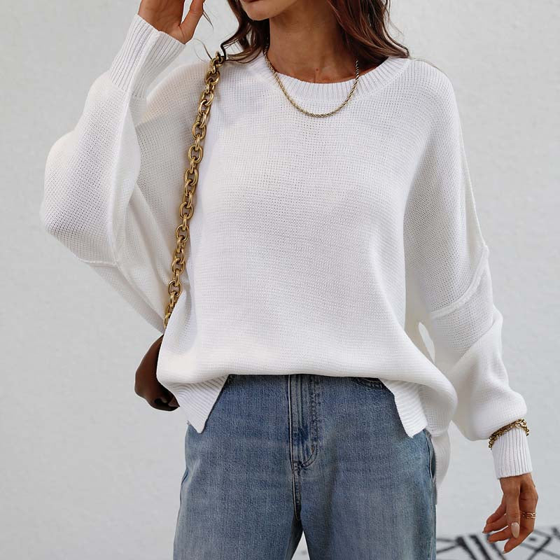 Levoire | En Tricot Décontracté De Couleur Unie Blanc