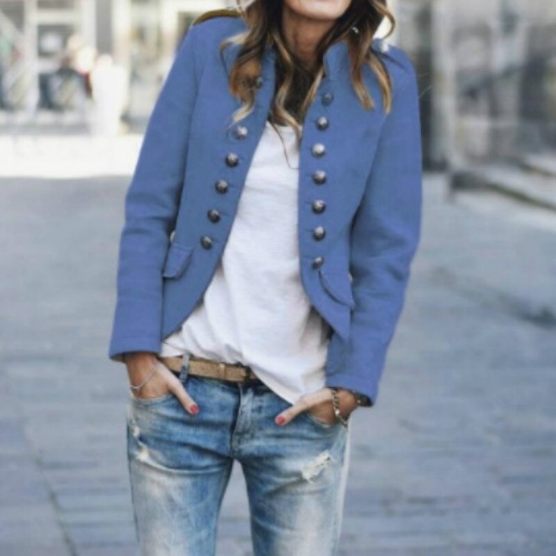 Levoire | Blazer À Manches Longues Et Boutons Modernes Bleu ciel