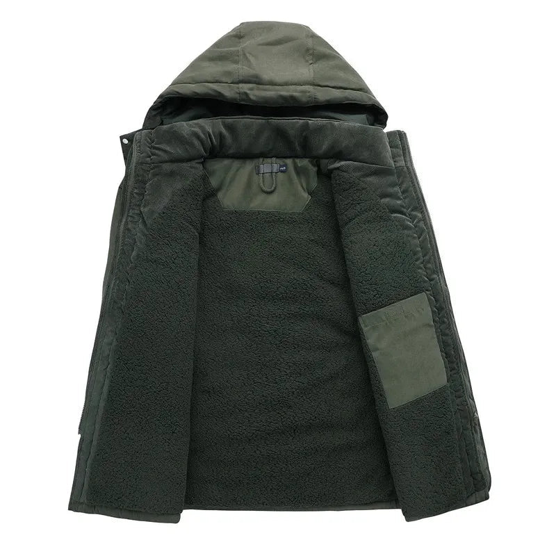 Levoire | Manches Longues Plusieurs Poches Feutre Capuche Parka Veste