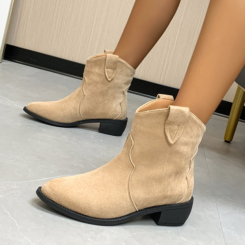 Levoire | Bottes en cuir suédé à chevilles Beige