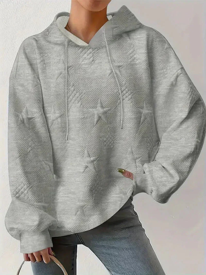 Levoire | Sweat À Capuche Pour Femmes Avec Impression D'Étoile Gris