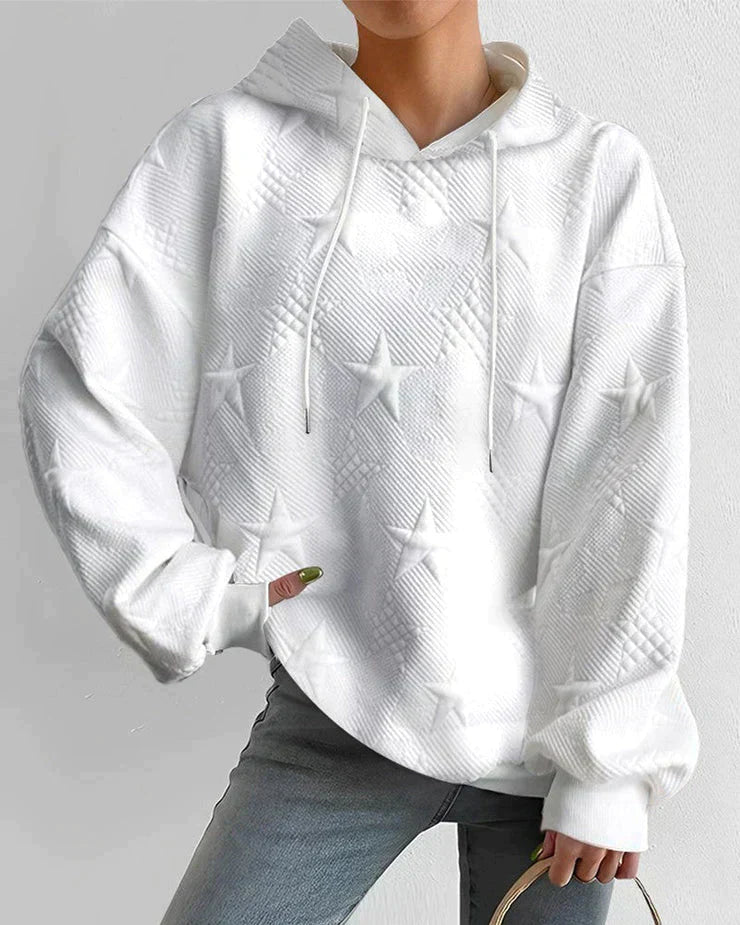Levoire | Sweat À Capuche Pour Femmes Avec Impression D'Étoile Blanc