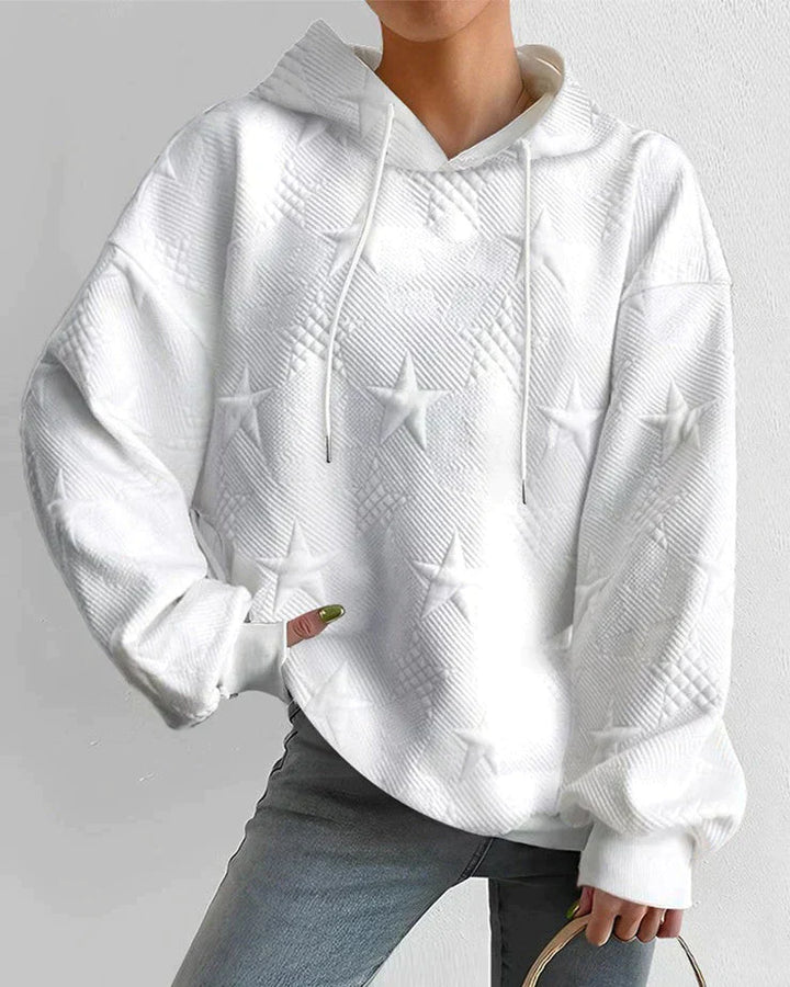 Levoire | Sweat À Capuche Pour Femmes Avec Impression D'Étoile Blanc