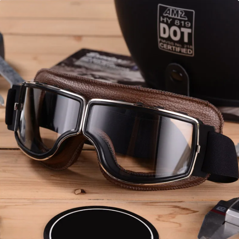 Levoire | Lunettes De Moto En Cuir Pour Hommes