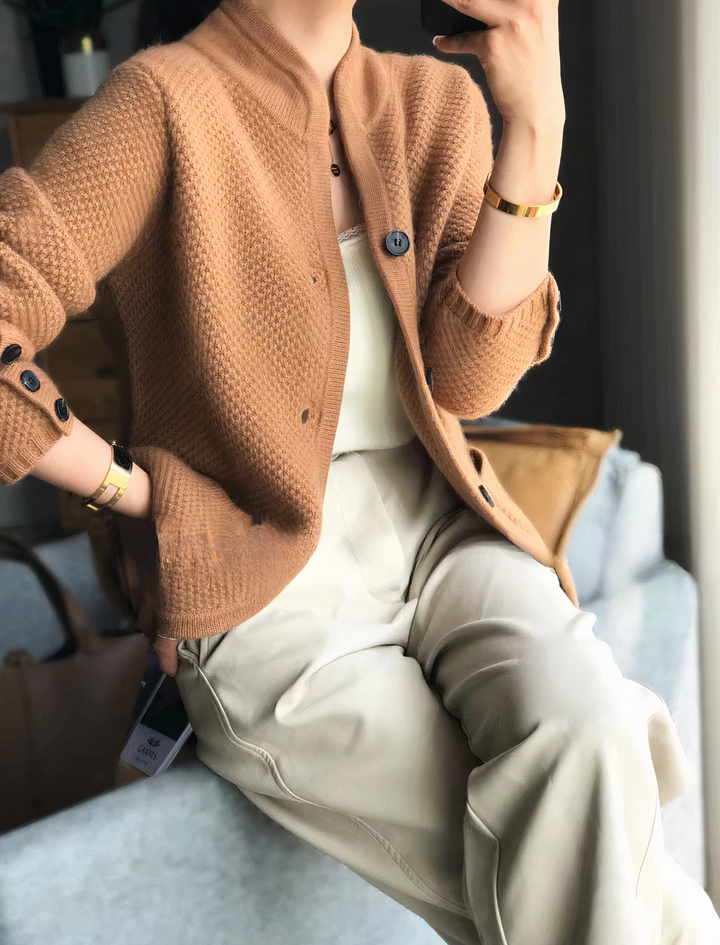 Levoire | Gilet Avec Boutonnière Et Sensation Cachemire Chameau