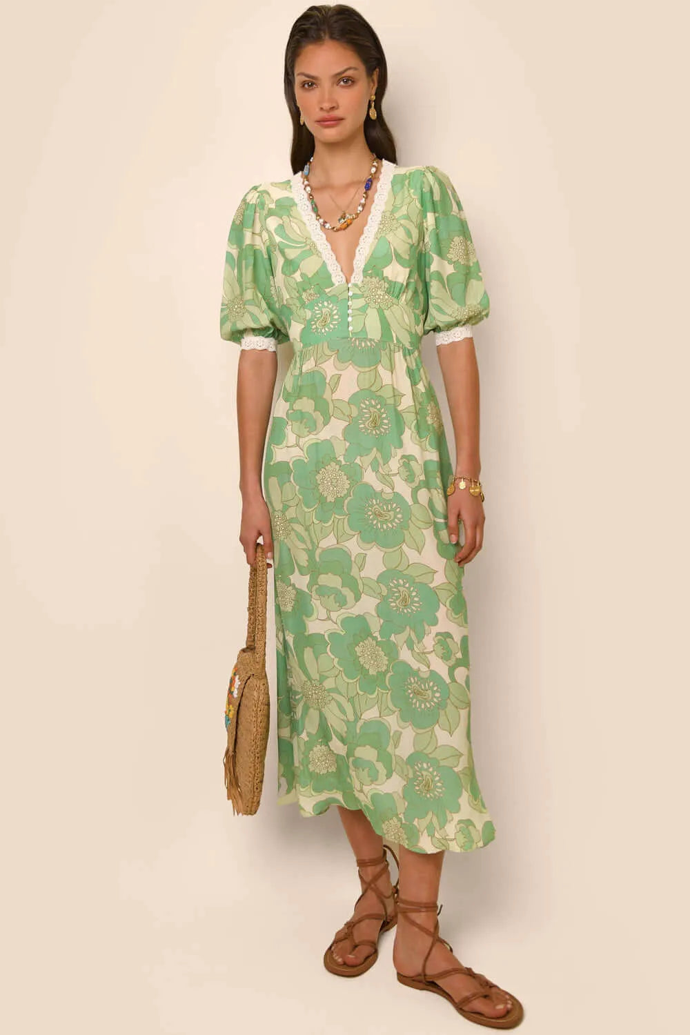 Levoire | Robe Midi Décontractée Et Élégante À Encolure En V