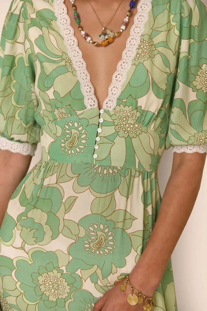 Levoire | Robe Midi Décontractée Et Élégante À Encolure En V