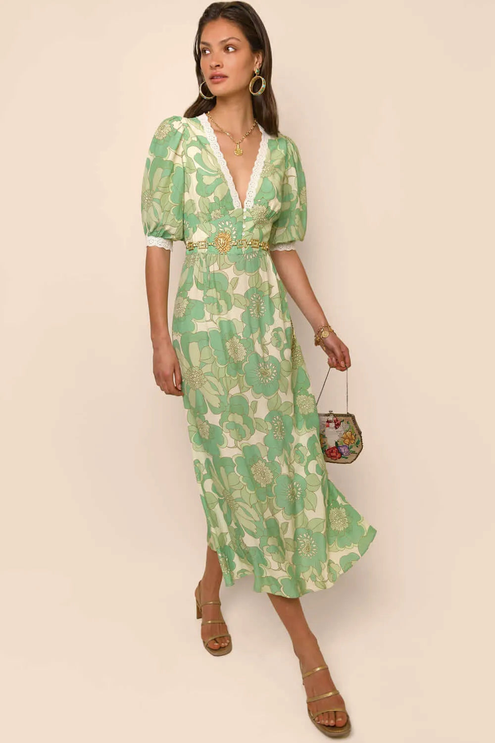 Levoire | Robe Midi Décontractée Et Élégante À Encolure En V