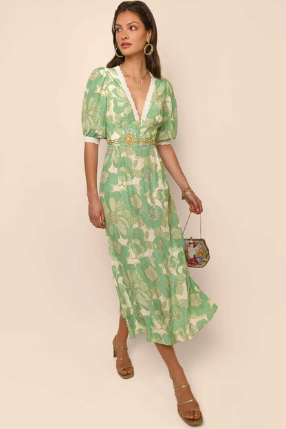 Levoire | Robe Midi Décontractée Et Élégante À Encolure En V