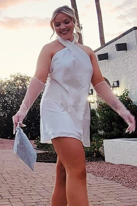 Levoire | Robe mini dos nu en rose Blanc Polyester