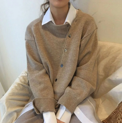 Levoire | Cardigan En Cachemire Doux Avec Fermeture À Boutons Asymétriques