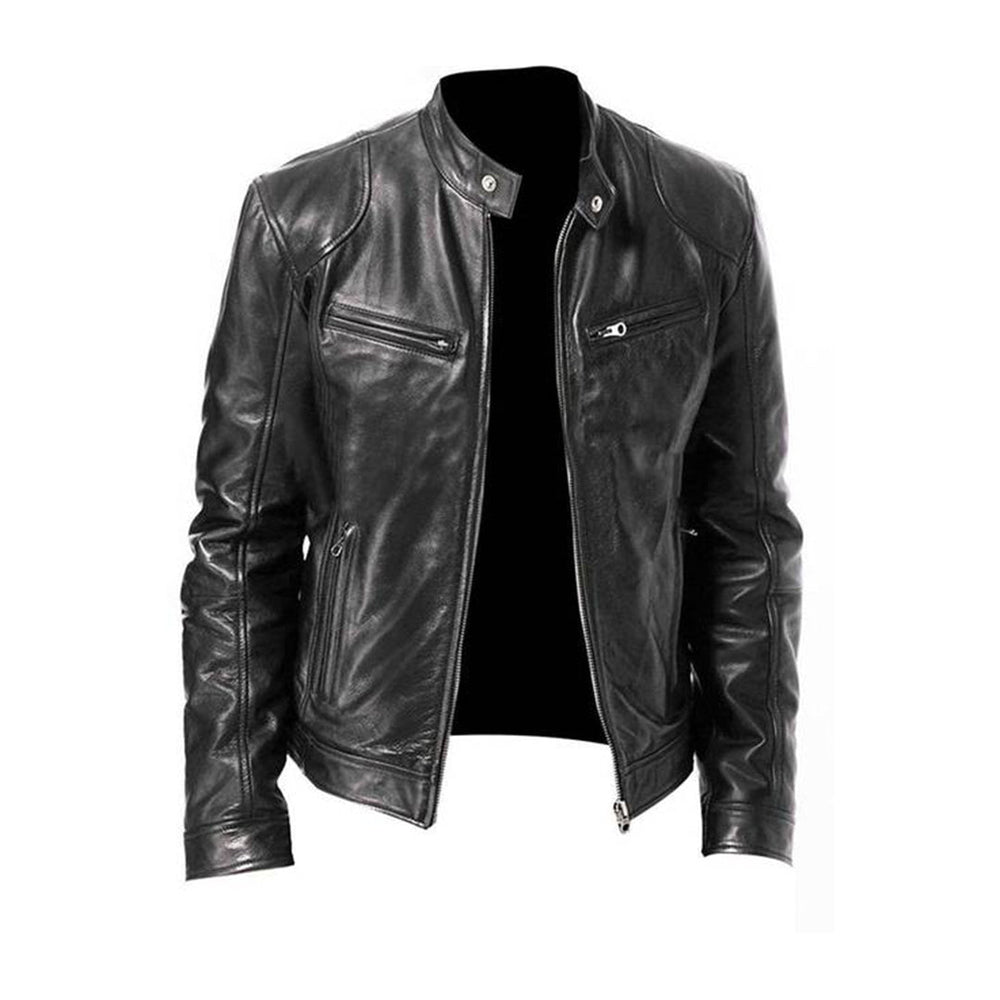 Levoire | Veste En Cuir Durable Pour Hommes Noir