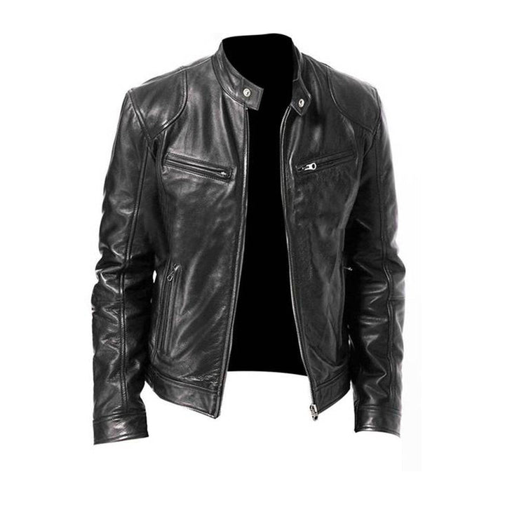 Levoire | Veste En Cuir Durable Pour Hommes Noir