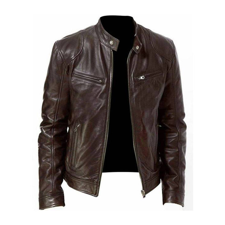 Levoire | Veste En Cuir Durable Pour Hommes Brun