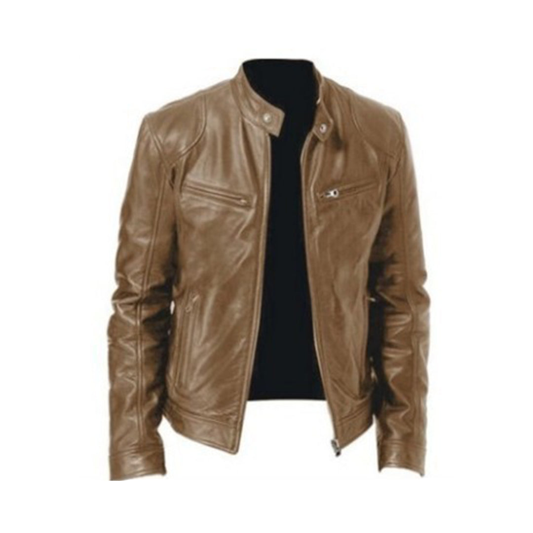 Levoire | Veste En Cuir Durable Pour Hommes Chameau