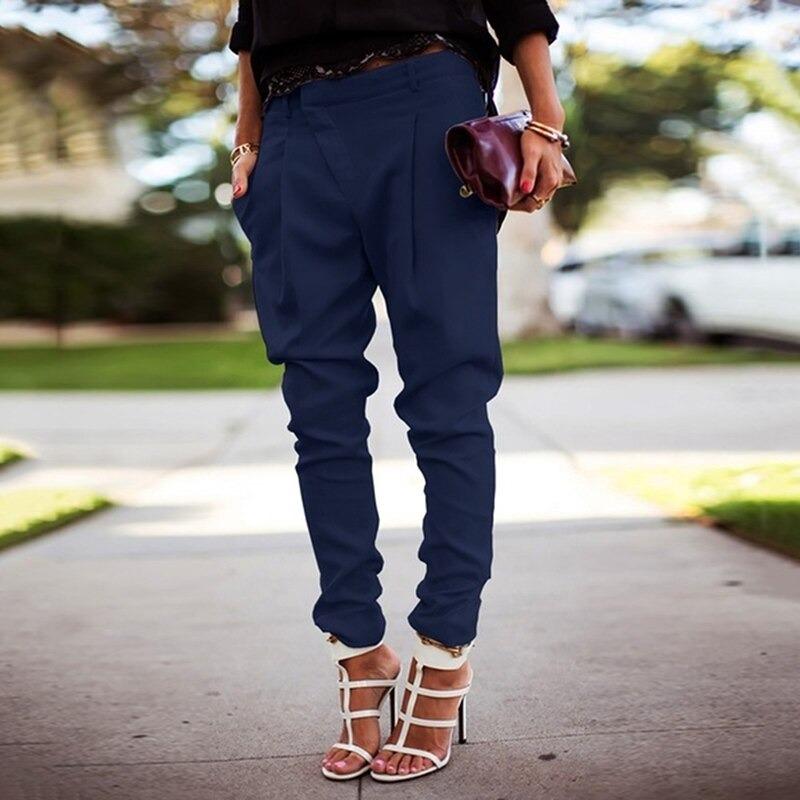Levoire | Pantalons Femme Taille Haute Élégants Bleu