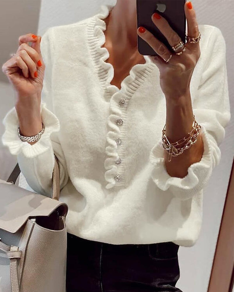 Levoire | Pull Élégant Avec Une Patte De Boutonnage Pour Femmes Blanc