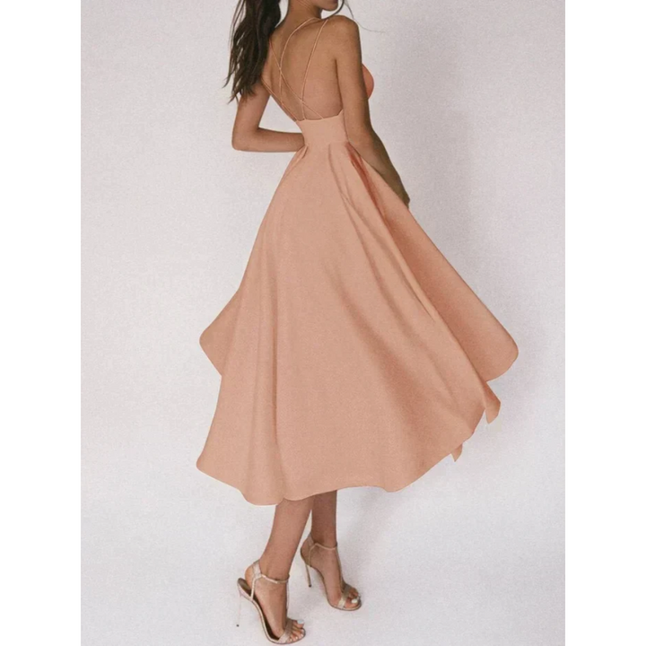 Levoire | Robe midi élégante pour événements du soir pour femmes Abricot