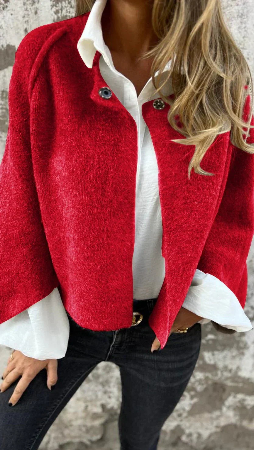 Levoire | Manteau en laine à manches longues pour femmes Rot