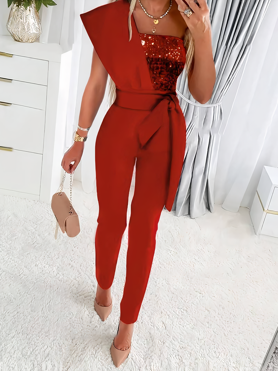 Levoire | Combinaison Chic Pour Femme | Soirée Rouge