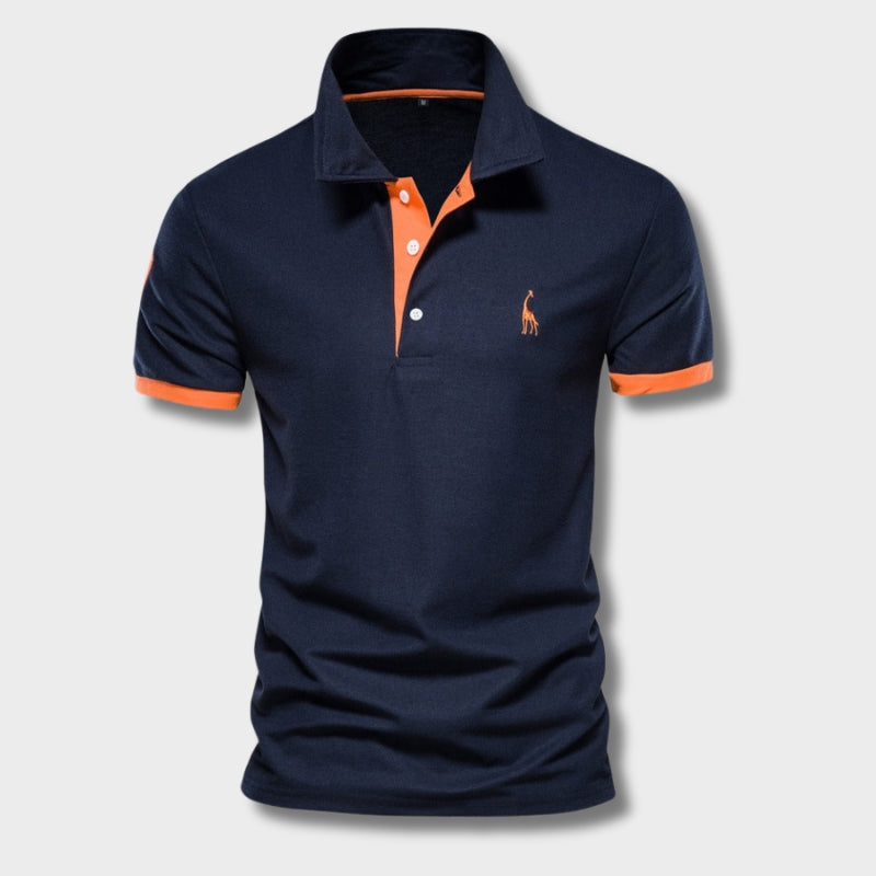 Levoire | Polo élégant pour homme moderne Bleu marine Orange