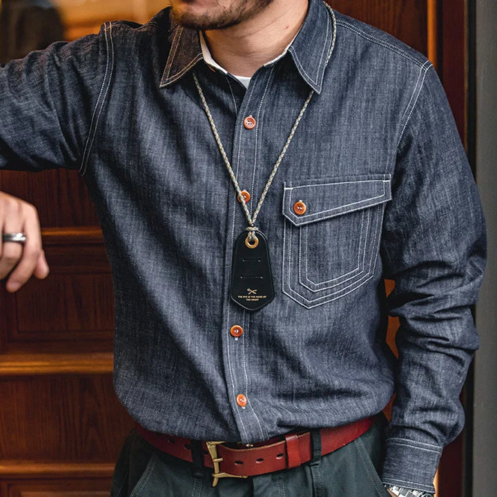Levoire | Chemise En Jean Classique Pour Un Style Masculin Intemporel Denim bleu