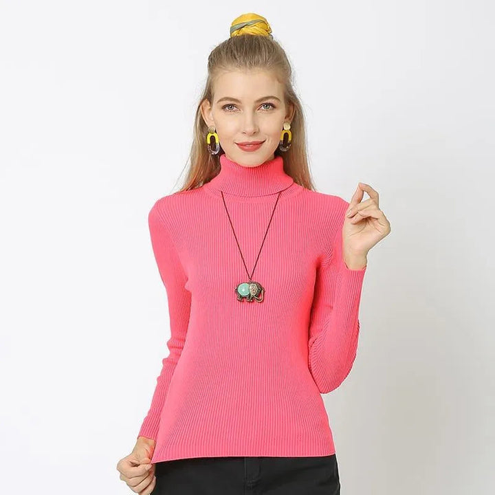 Levoire | Pull à col haut intégré fluoressin rouge