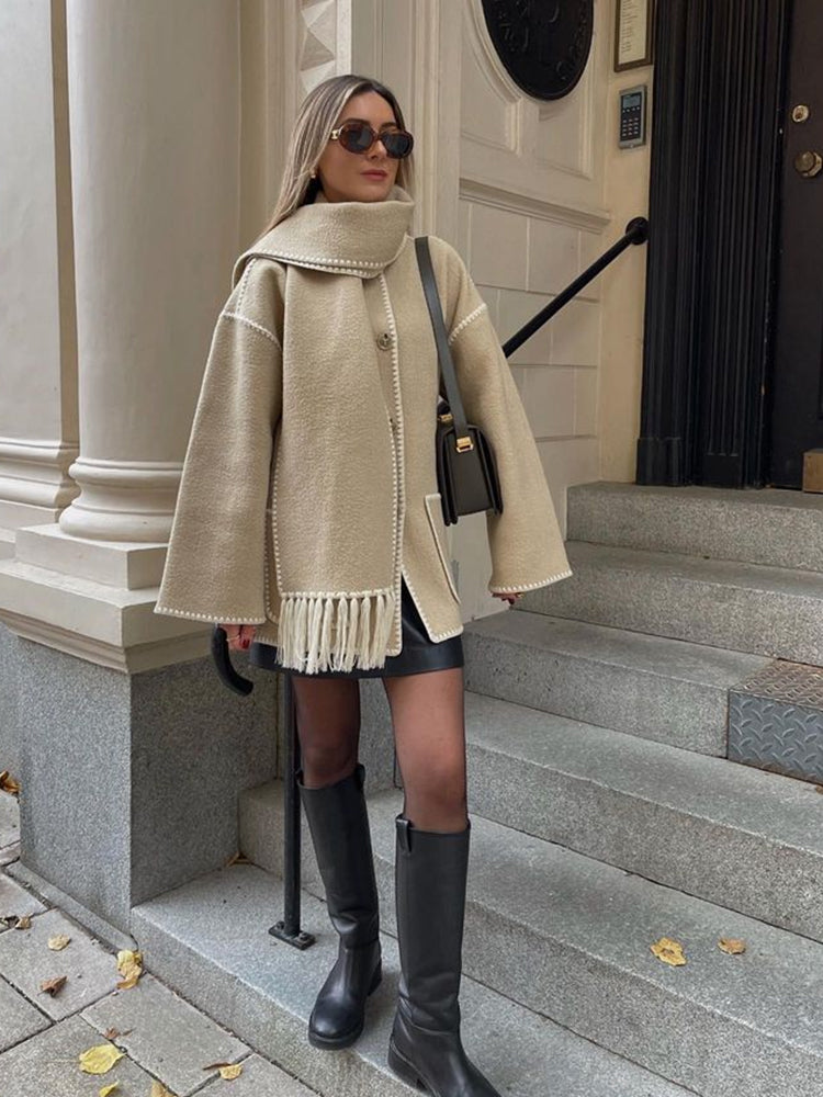 Levoire | Manteau Oversize Avec Écharpe