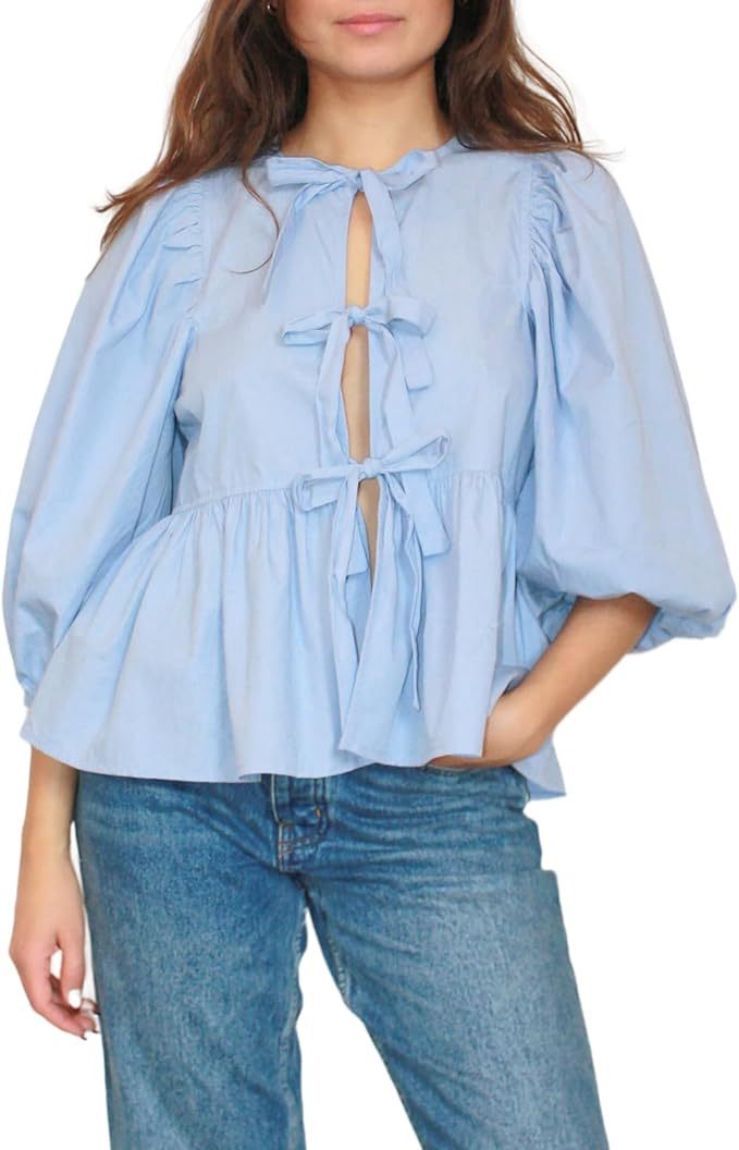 Levoire | Chemise Détail Nœud Bleu