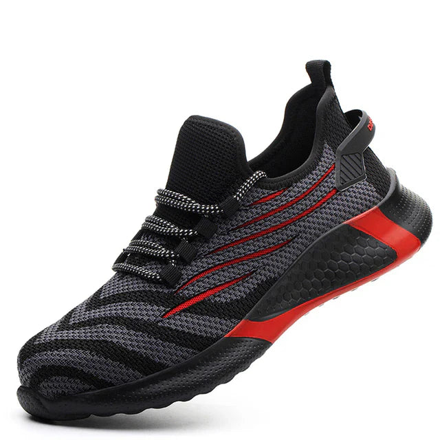 Levoire | Chaussures De Sécurité Pour Hommes Avec Un Large Support Pour Les Orteils Rot